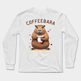 Capybara Coffee Lover Coffeebara Funny Capibara Long Sleeve T-Shirt